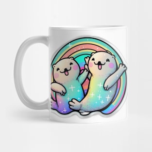 Kawaii Seals Happy Pride Colourful Mug